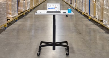 Add Soft Roll or Heavy Duty Casters to the Adjustable Height Bistro table for mobility—ideal for warehouses, exam rooms, and other mobile work environments.