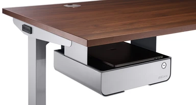 Shelf includes an optional neoprene shelf pad to prevent scratches, and can fit laptops up to 13" by 13"