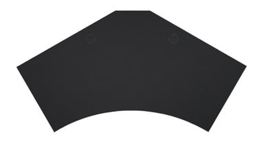 Black laminate 120-Degree Desktops are ideal sit-stand solutions for a variety of office decors