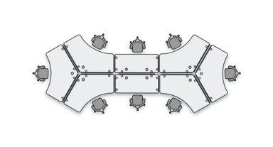 Add 60" x 24" or 72" x 24" laminate desks for creative designs that fit your space