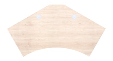 120-Degree Desktop by UPLIFT Desk in ash gray laminate