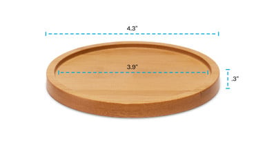 The Bamboo Coasters are sized to accommodate large cups and drink containers - natural bamboo coaster shown