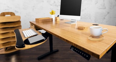 Bamboo Coasters coordinate with bamboo desktops and accessories - natural bamboo coaster shown