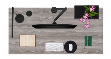60" x 30" Shadow Ash Desktop