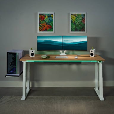 Elevate your 4-leg standing desk with various accessories from the UPLIFT Desk ecosystem