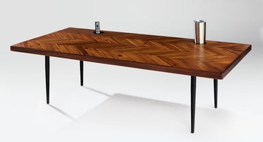 Choose from over 100 tabletops for a personalized laminate, bamboo, or solid wood coffee table