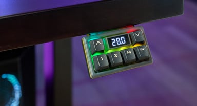 A semi-translucent cover allows RGB LEDs to shine behind backlit keycaps on the black Advanced RGB Gaming Keypad