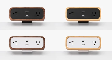 Add a decorative wood accent to UPLIFT Desk Duomount Power Strips