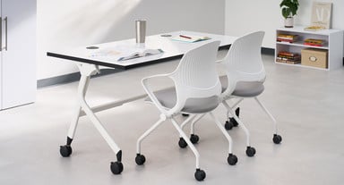 Quick to move, easy to store—Rollaway Nesting Chairs are built for agile workspaces