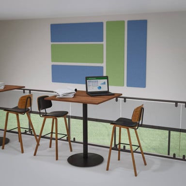 Kerbey Barstools in Dark Oak make the perfect bar-height option in cafes, lounges, and study spots