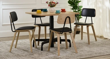The Kerbey Chair adapts to any workspace, from meetings to meals