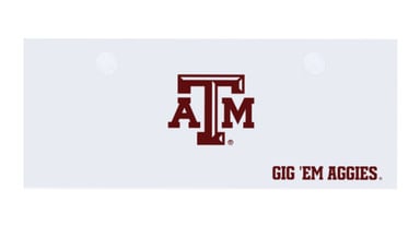 24" White Texas A&M Desktop with grommets