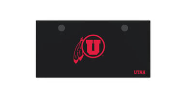 60" x 30" Black University of Utah Desktop with black grommets