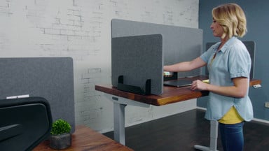 Use with the Acoustic Privacy Panels to reduce background noise in meetings and zone in on your work