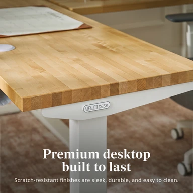 Birch Butcher Block desktop with a durable, scratch-resistant finish