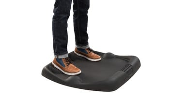 Take two steps back and stretch sore calves on the E7's power wedges