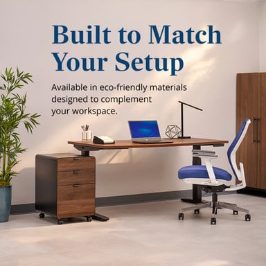 Available in eco-friendly materials designed to complement your workspace