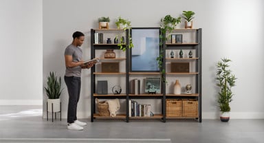 Reconfigure Sequence Shelving units to build a storage system that works the way the space needs it to