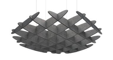 The Waffle Acoustic Ceiling Cloud delivers more sound absorption to offices and work areas