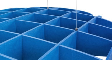 14 panels come together to offer offices beautiful sound absorption