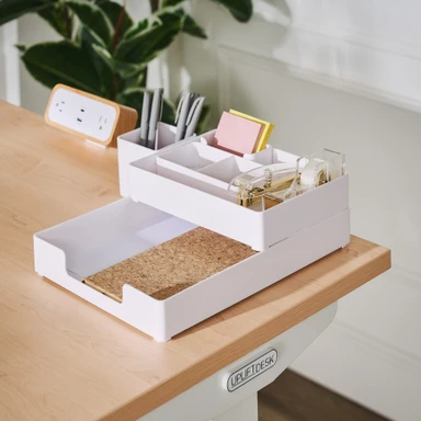 A matching desk set ties together your desk look with a few easy additions