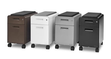 Available in industrial style, white, gray, and black powder coat finishes