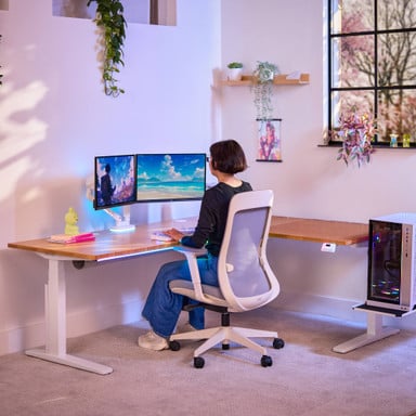 Animated programs send color moving across the strip, adding motion and energy to the desk whenever you want the space to feel alive