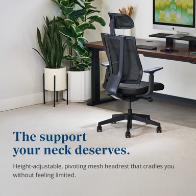 The Clarksville Headrest adds the support your neck deserves, from focused work to a full lean back