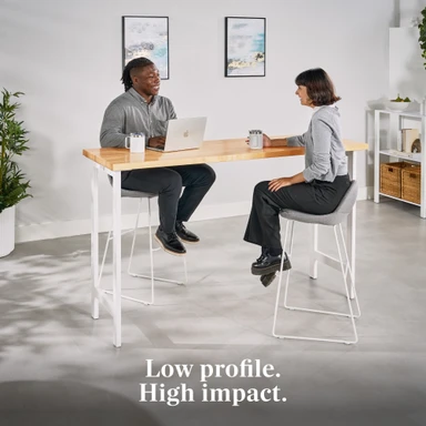 The built-in footrest keeps legs comfortable through longer breakout sessions