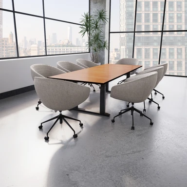 Rivervue Arm Chairs in Slate bring cohesion to a full conference room