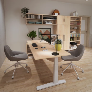 Rivervue Side Chairs elevates a client-facing office space into one that means business