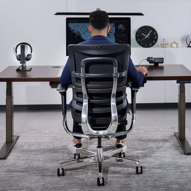 Create an ergonomic haven in your office by adding an Intuition Ergonomic Chair to your desk selection