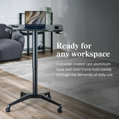 Steady through every shift, with a powder-coated cast aluminum base and steel frame built for wherever work happens
