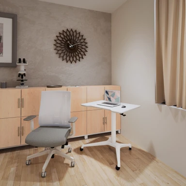 Bring a full workstation into the smallest rooms, from labs to clinics to quiet corners 