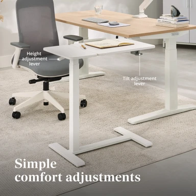 Two simple levers put height and tilt exactly where you want them