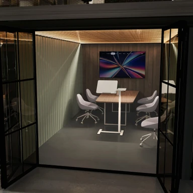 Turn any meeting room into a presentation space with a podium that rolls in when you need it and out when you don't