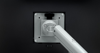 Quick-release VESA mounting clip lets you install or change monitors fast and easy