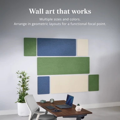 Mix sizes to build a feature wall with Rectangular Acoustic Wall Panels that sounds as good as it looks