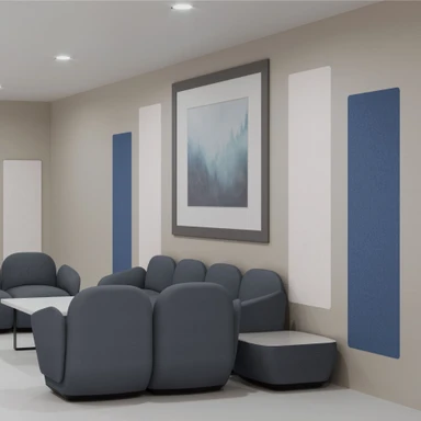 Acoustic Wall Panels by UPLIFT Desk help any waiting area achieve peace and quiet