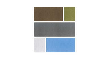 Made from 50% recycled Polyester fiberboard