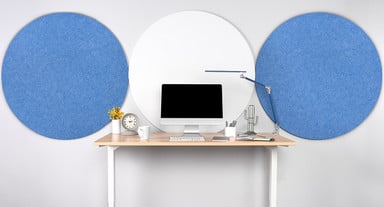 Build the quiet workspace you need with Circular Acoustic Wall Panels by UPLIFT Desk