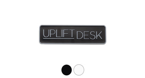Available in two colors, black and white, both with gray lettering and borders