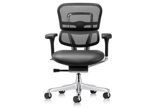 The Raynor Ergohuman Chair's pneumatic height adjustments raise and lower the chair to your ideal sitting height