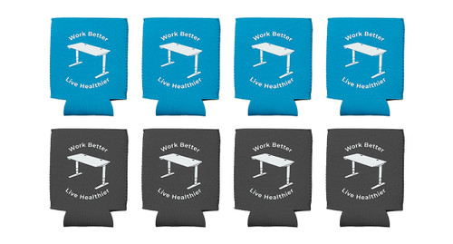 Blue and Gray UPLIFT Desk Koozie 8-Pack
