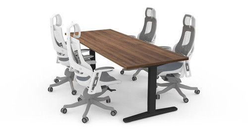 80" x 30" table top comfortably accommodates six people