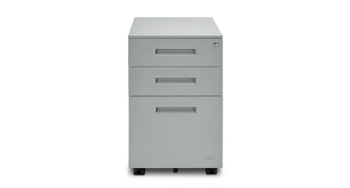 The 3-Drawer Square File Cabinet stores and secures your personal items in a portable cabinet
