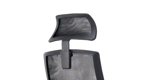 The headrest attaches firmly to the back of the Envoke chair with two included screws