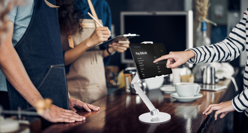 Use the stand to conduct business transactions