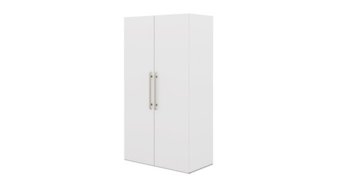 White MoPac Wardrobe with brushed nickel handles
