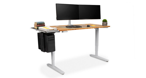 The Desk Extension attaches to the patented mounting points on UPLIFT Standing Desk Frames in minutes